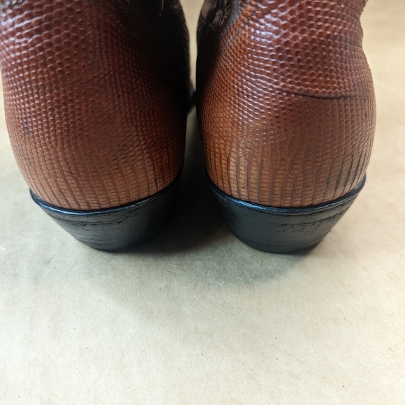 Panhandle Slim men's size 7.5D, women's sz 8.5Wide, Exotic Genuine Brown Teju Li - Picture 6 of 13